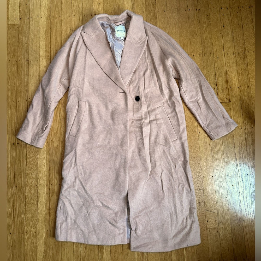 Madewell Atlas Cocoon Coat Women 2 Pink Wool